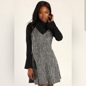 💛 bundle for $17- Classy Grey Boucle Skater Mini Dress